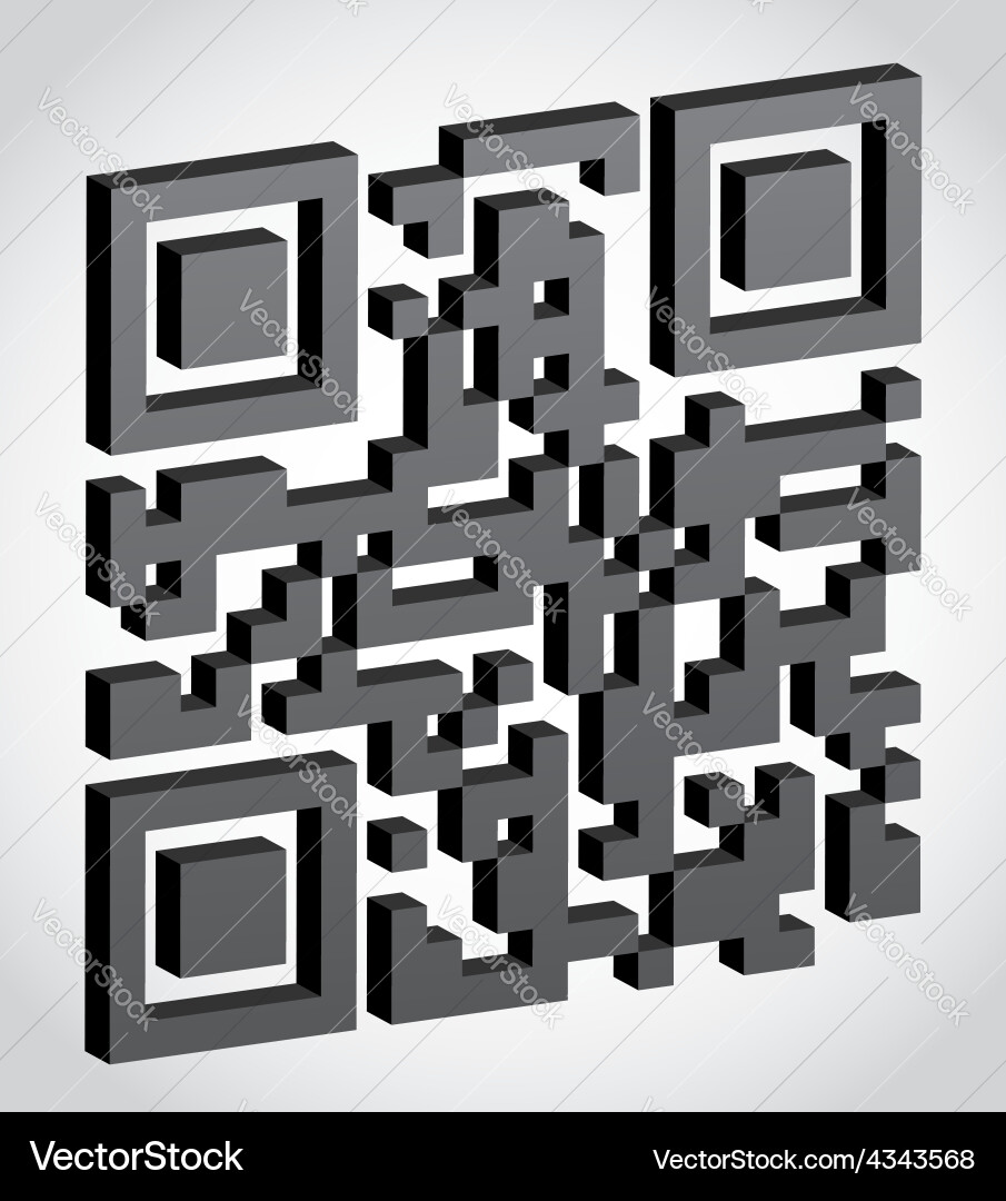Abstract 3D QR Code vector image