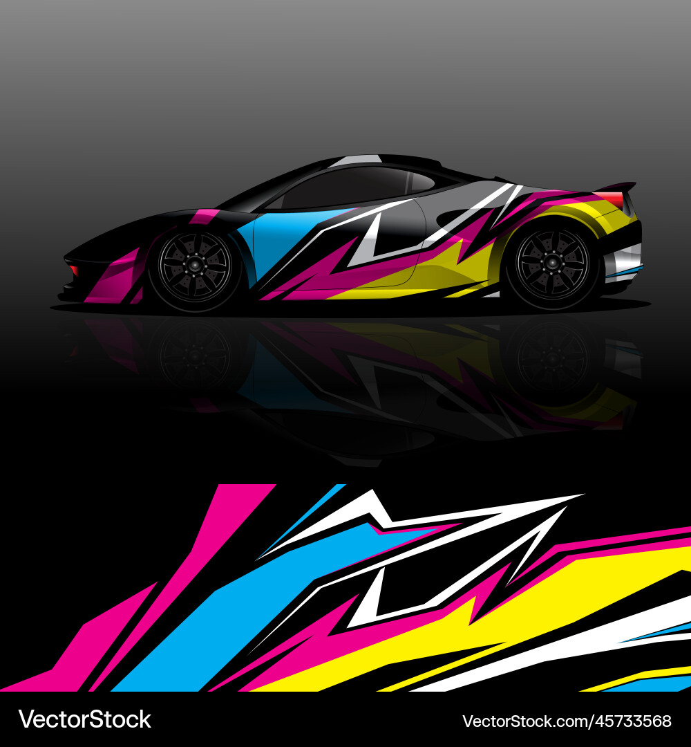 Abstract Car Wrap Graphics Vector Image