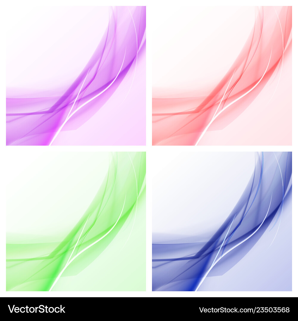 Abstract stylish color wave design elements - set Abstract stylish color wave design elements - set vector image