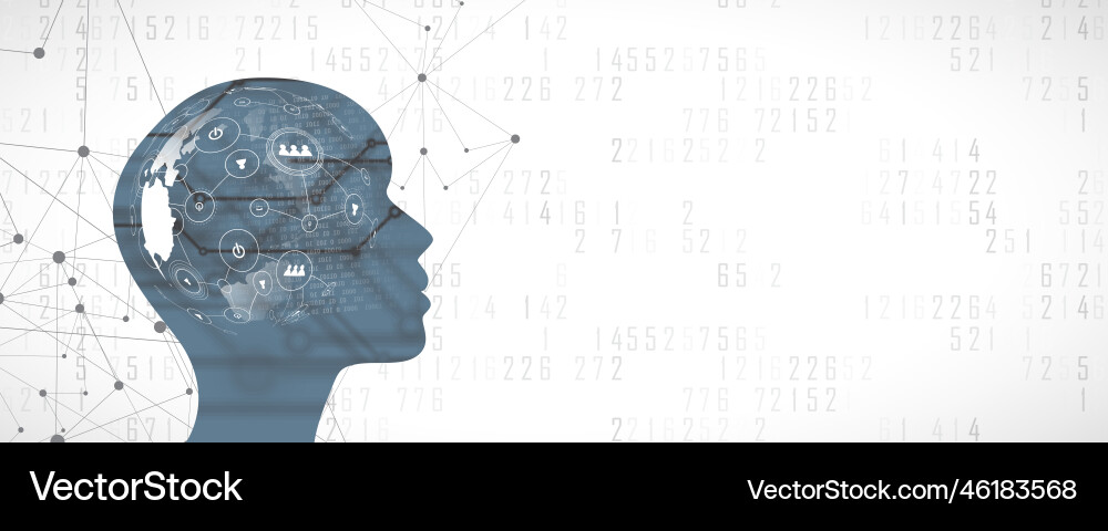 Artificial intelligence technology web background vector image