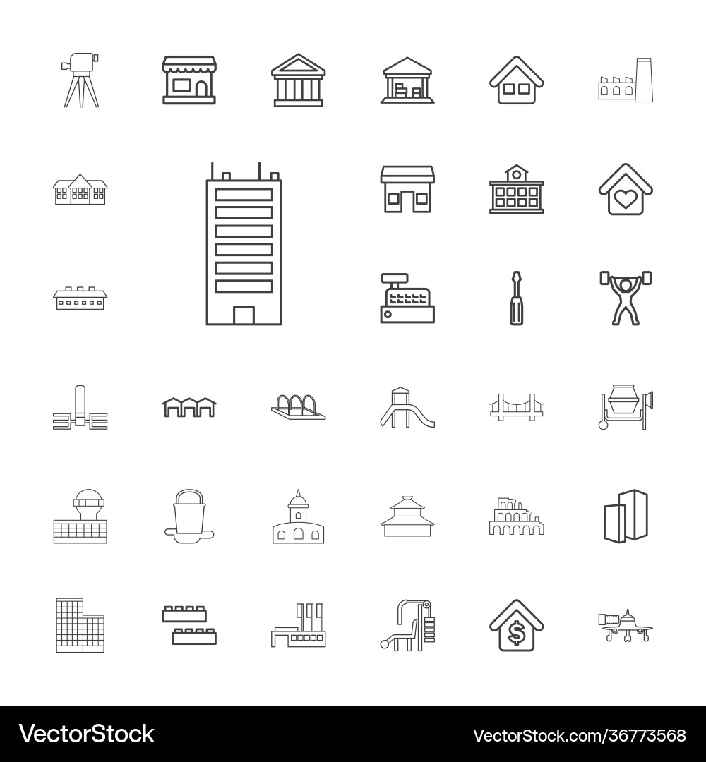 Building icons Vector Image