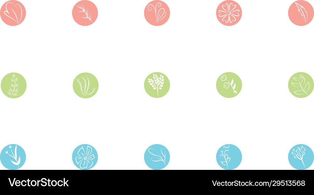 Bundle flowers block and line style Vector Image