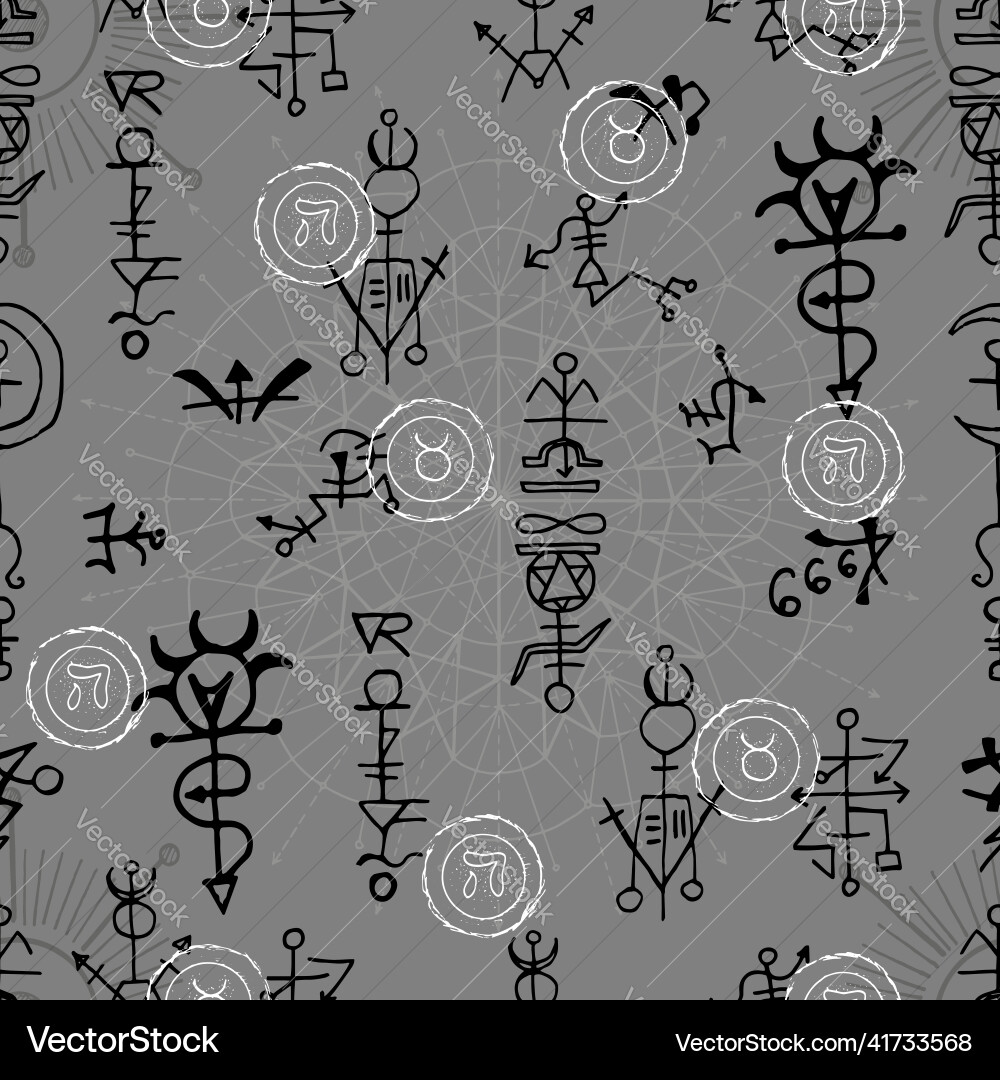 Celestial seamless pattern with fantasysymbols vector image