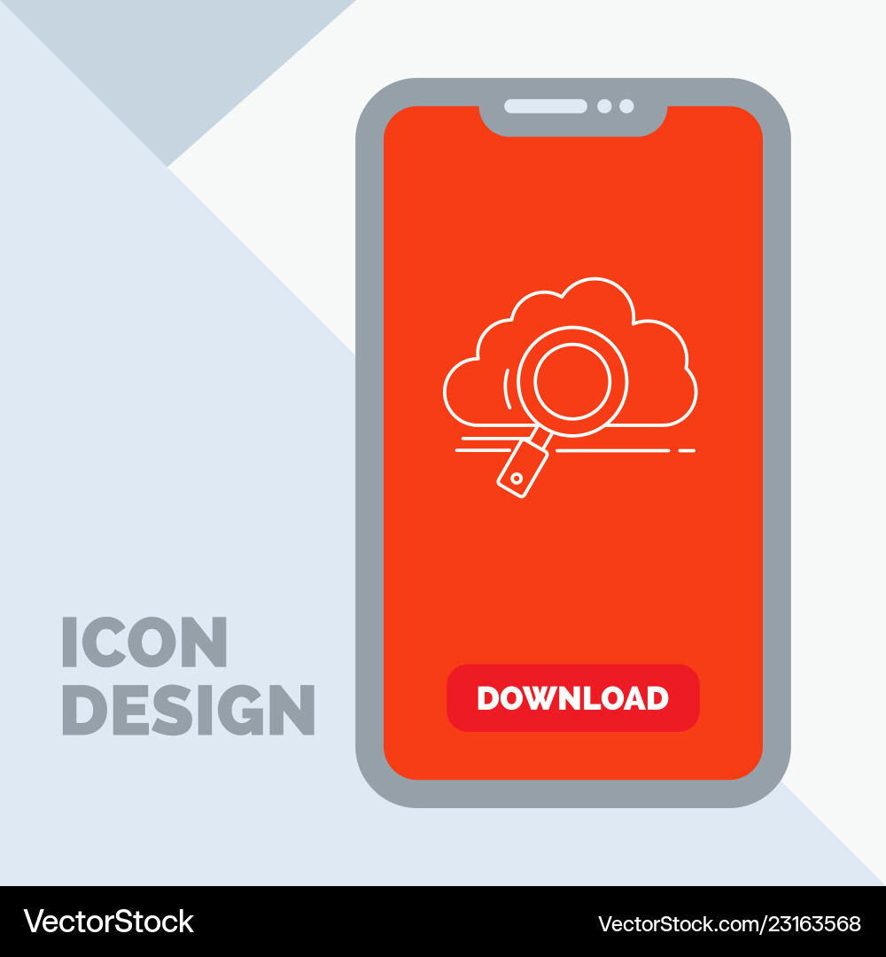 Cloud search storage technology computing line Vector Image