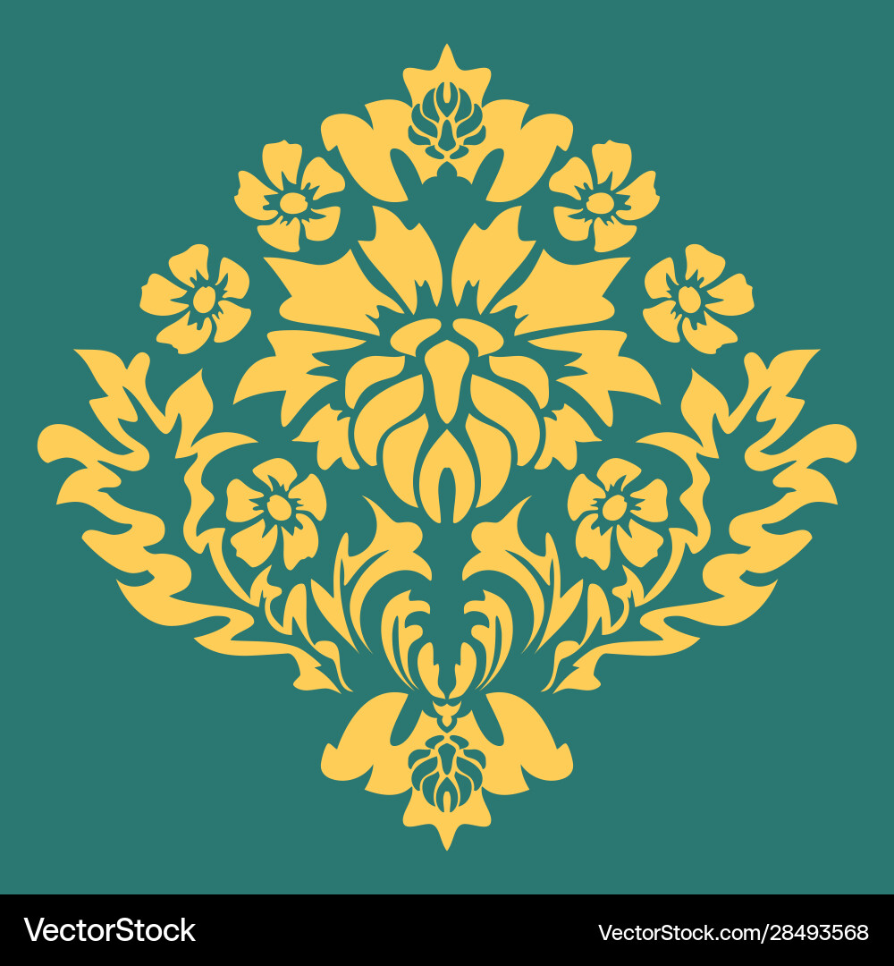 Element damask pattern in line art style Element damask pattern in line art style vector image
