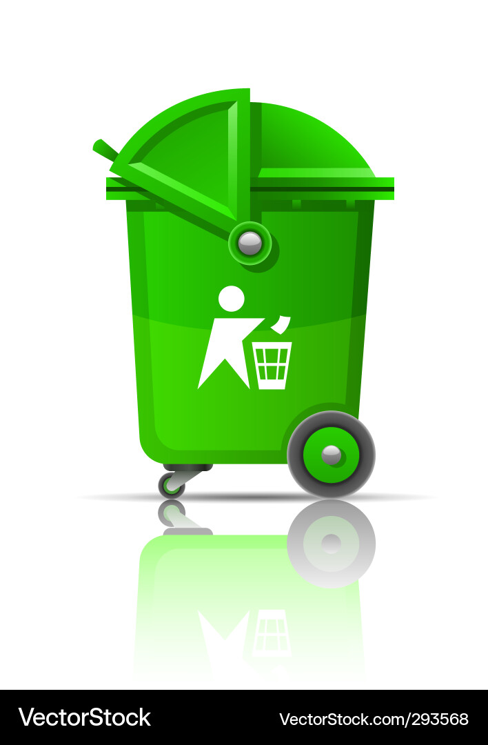 Green Garbage Bin vector image