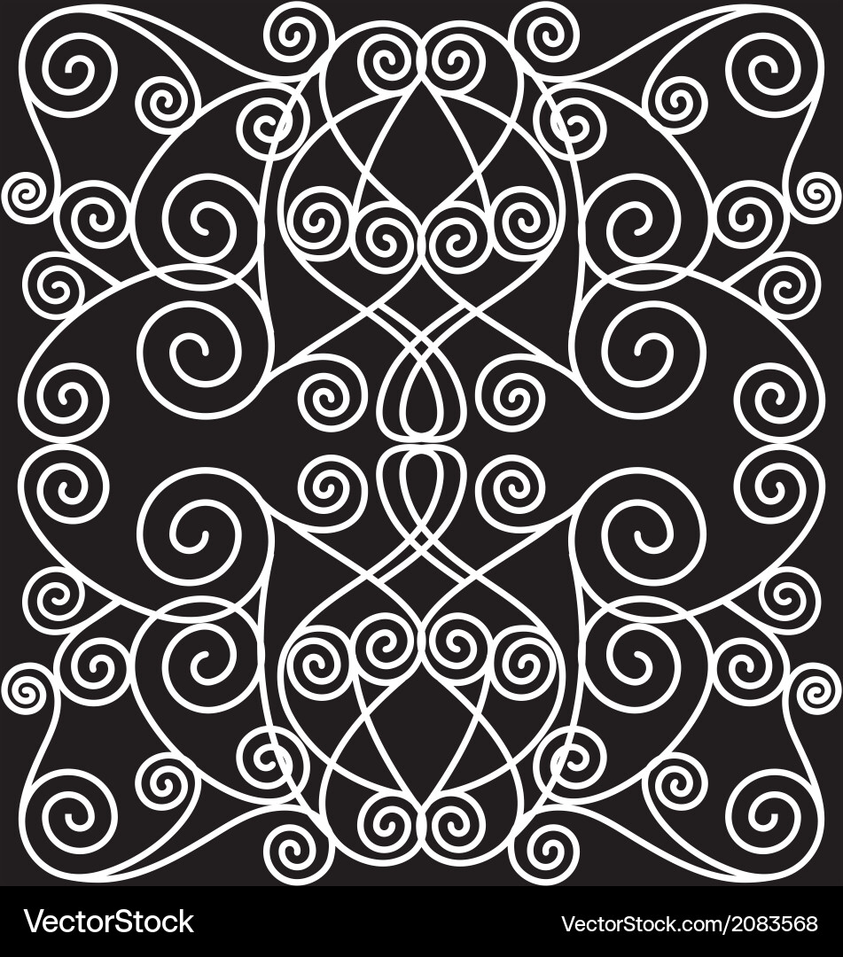 Intricate Floral Scroll Pattern vector image