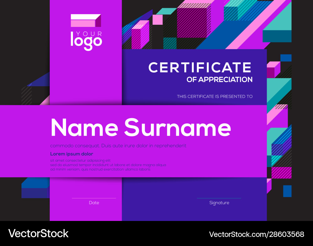 Modern certificate completion template Modern certificate completion template vector image