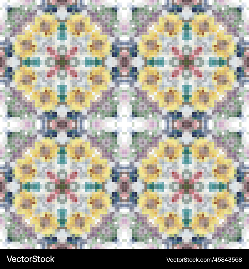Pixel mosaic seamless pattern design repeat Pixel mosaic seamless pattern design repeat vector image
