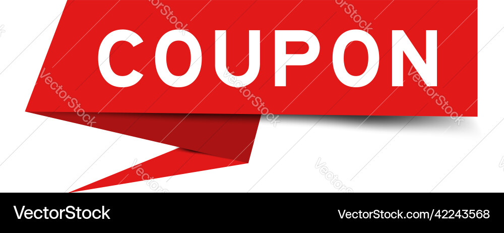 Red color paper speech banner with word coupon Red color paper speech banner with word coupon vector image