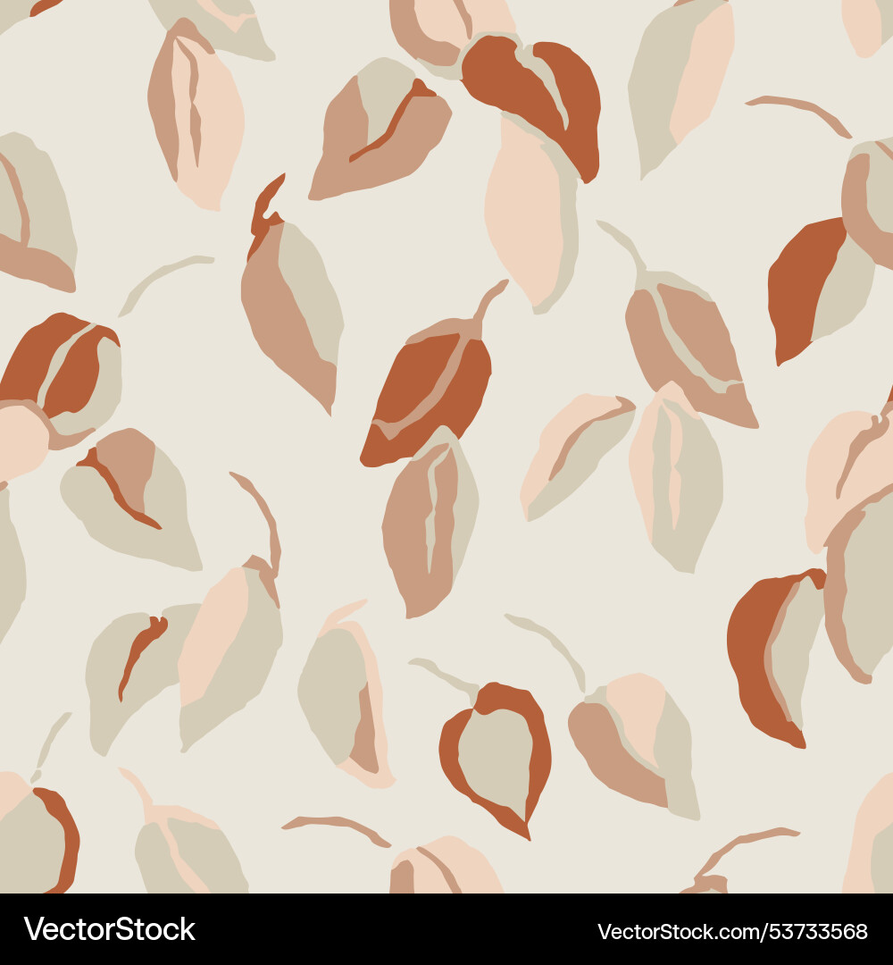 Retro leaves seamless repeat pattern Retro leaves seamless repeat pattern vector image
