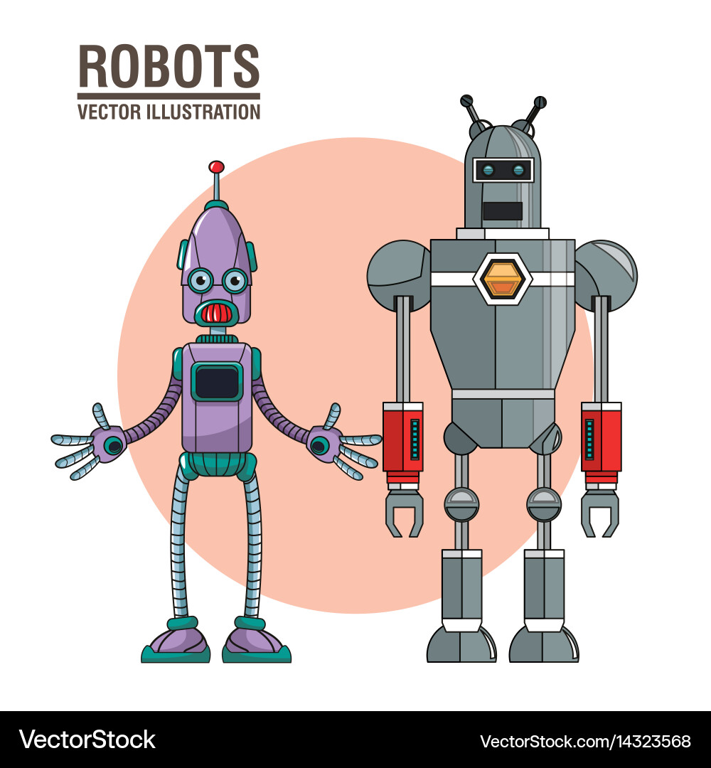 Robots and Artificial Intelligence vector image
