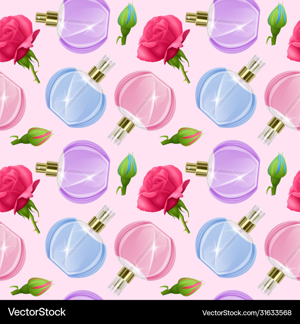 Seamless endless pattern with print perfume vector image