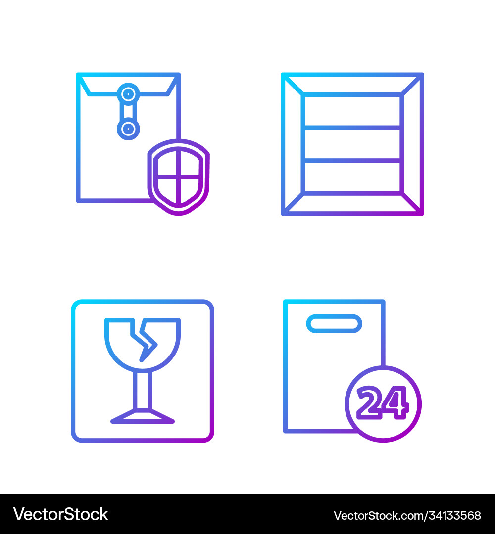 Set line delivery with cardboard boxes fragile Set line delivery with cardboard boxes fragile vector image