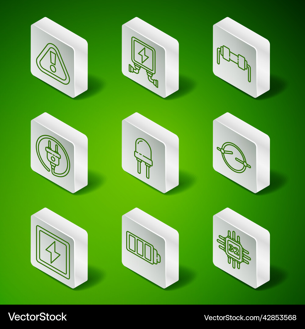 Set line processor with microcircuits cpu battery Set line processor with microcircuits cpu battery vector image