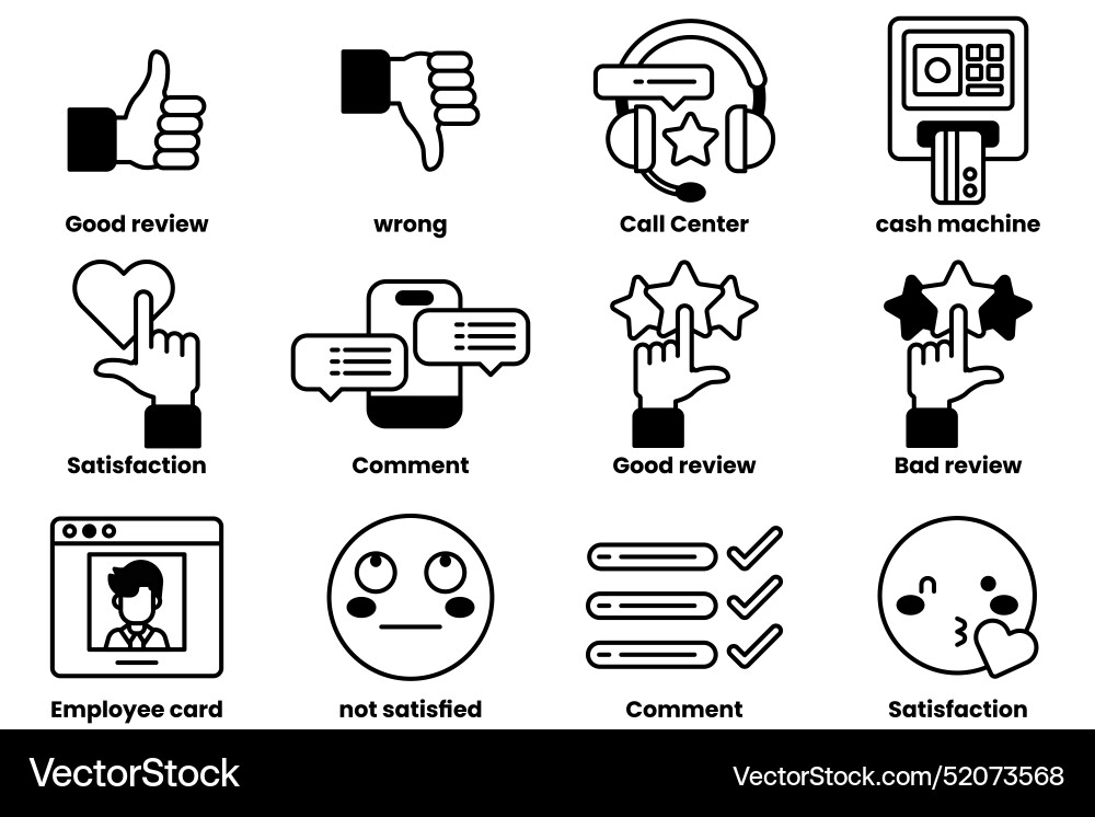 Set of icons in line style the concept about vector image
