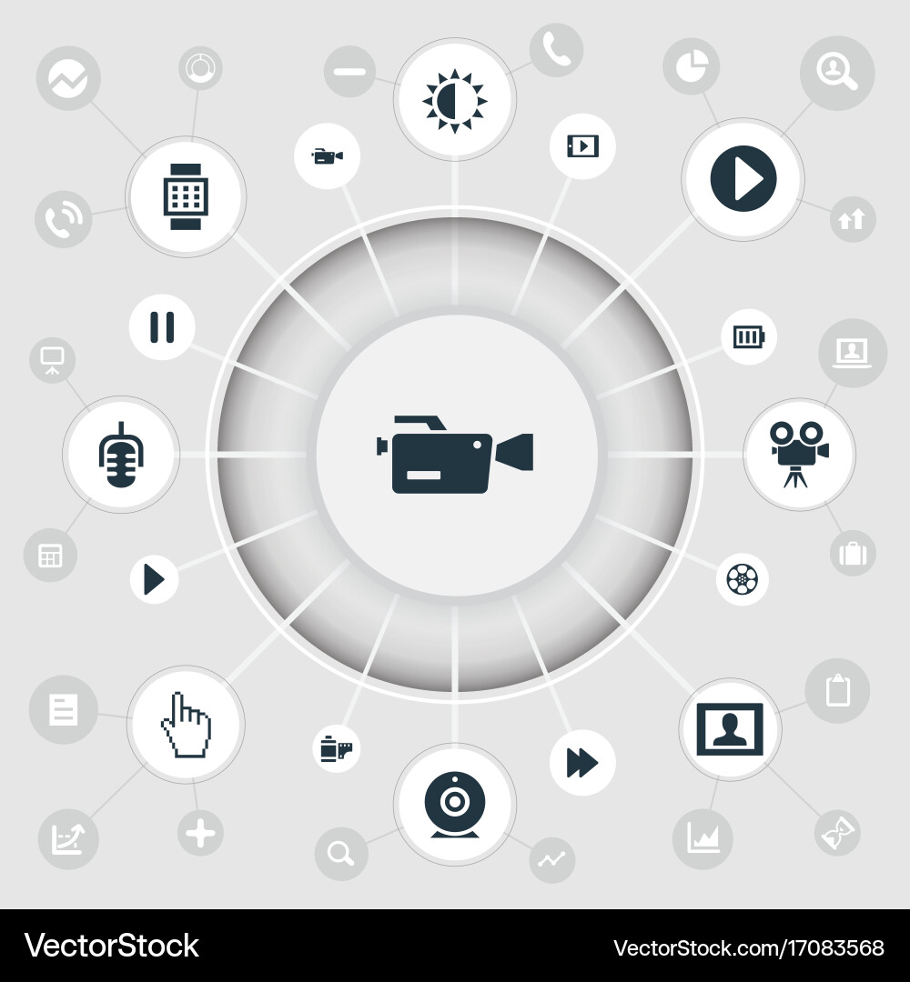 Set of simple icons element vector image