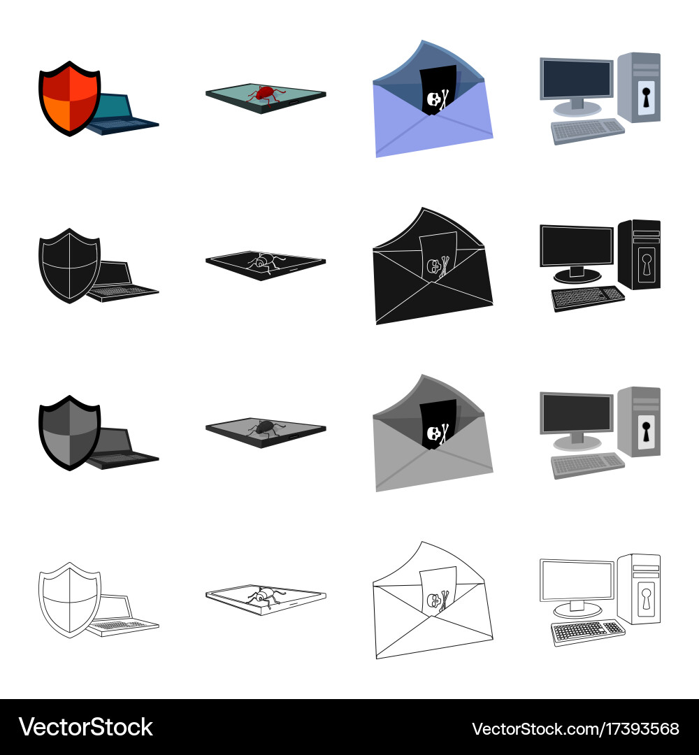 Shield for computer virus and tablet hacking vector image