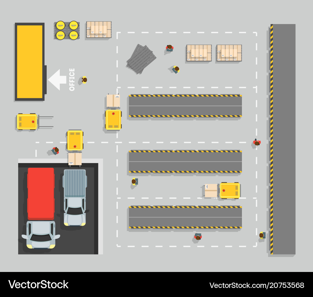 Warehouse Top View Scheme vector image