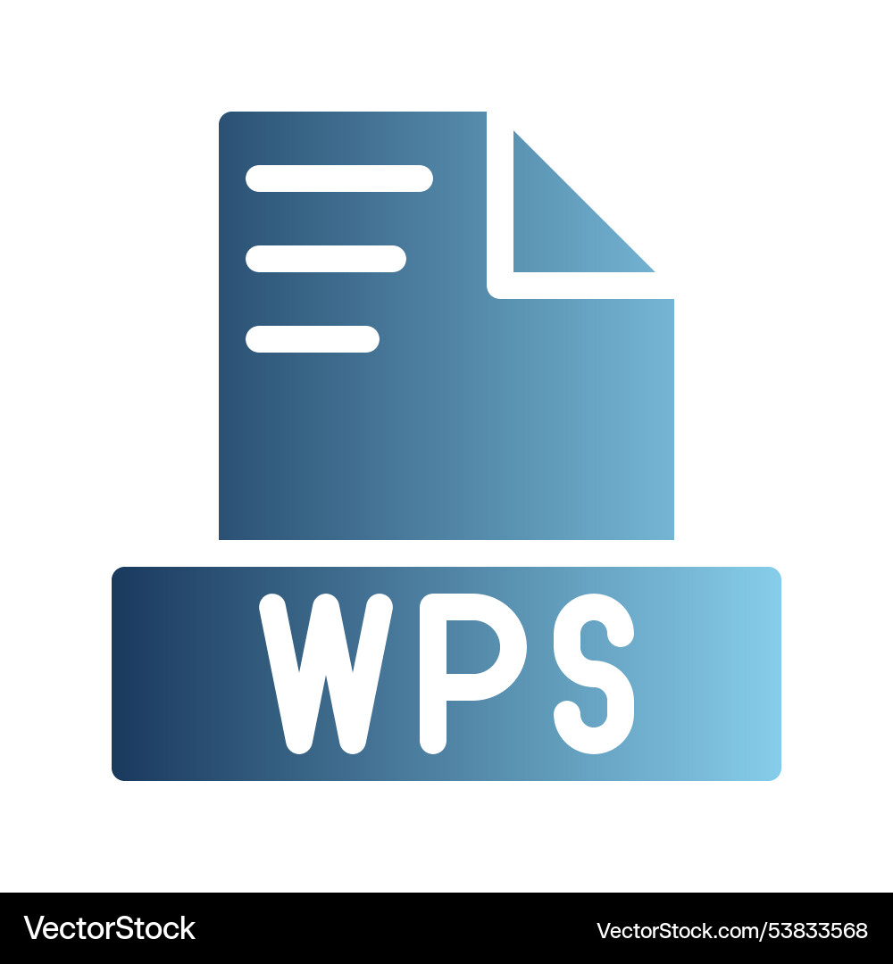 Wps document file text icons with gradients vector image
