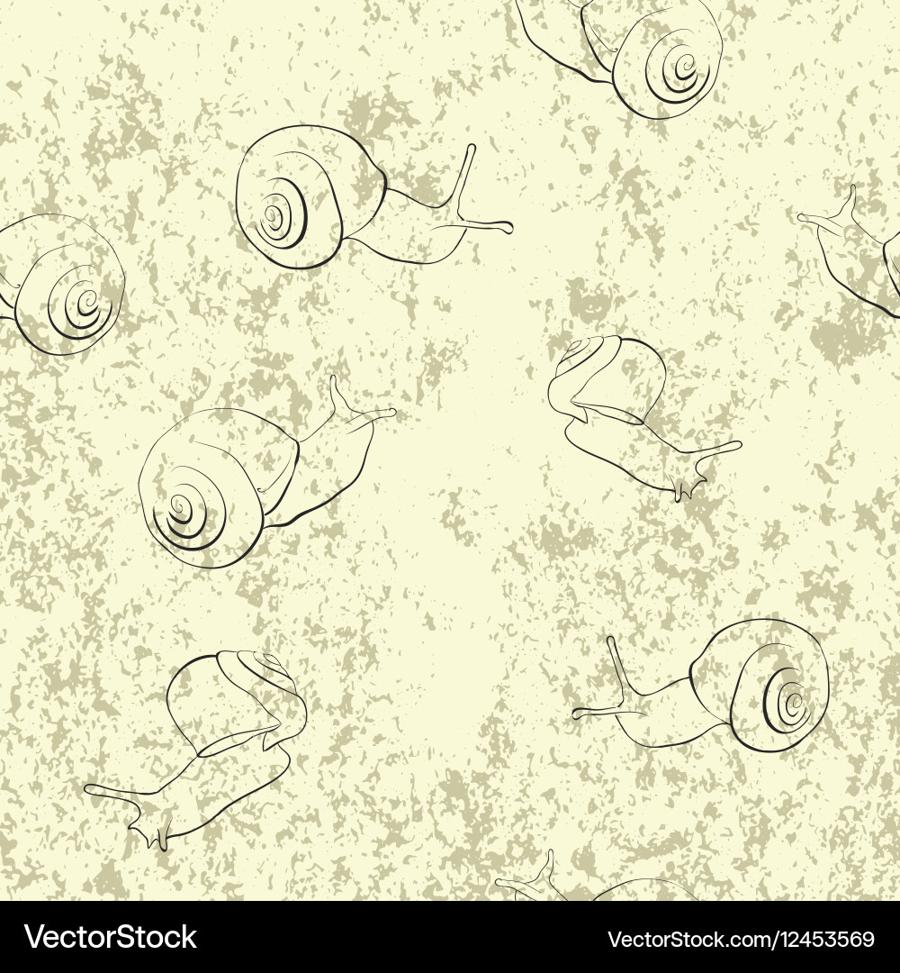 Abstract background with sketches of snails Vector Image