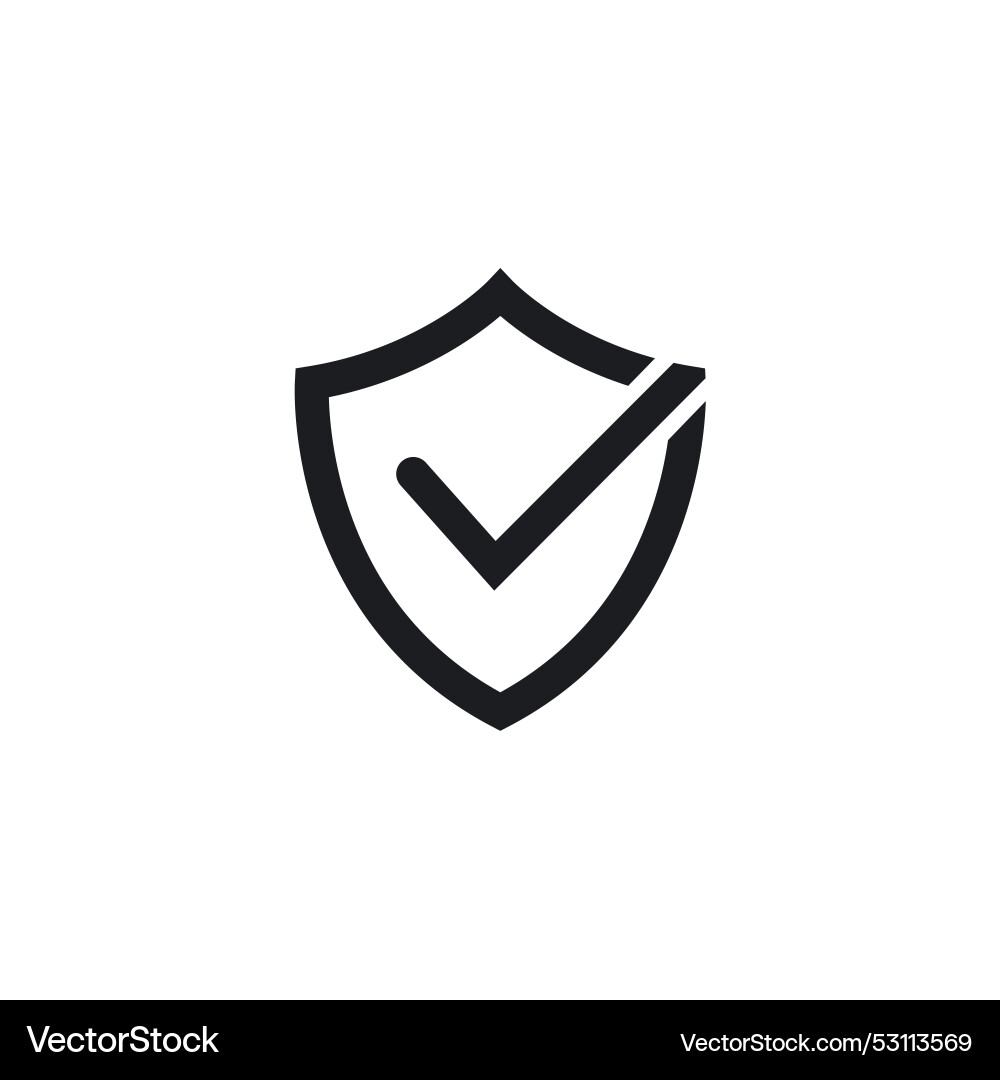 Check mark shield line icon design template Check mark shield line icon design template vector image