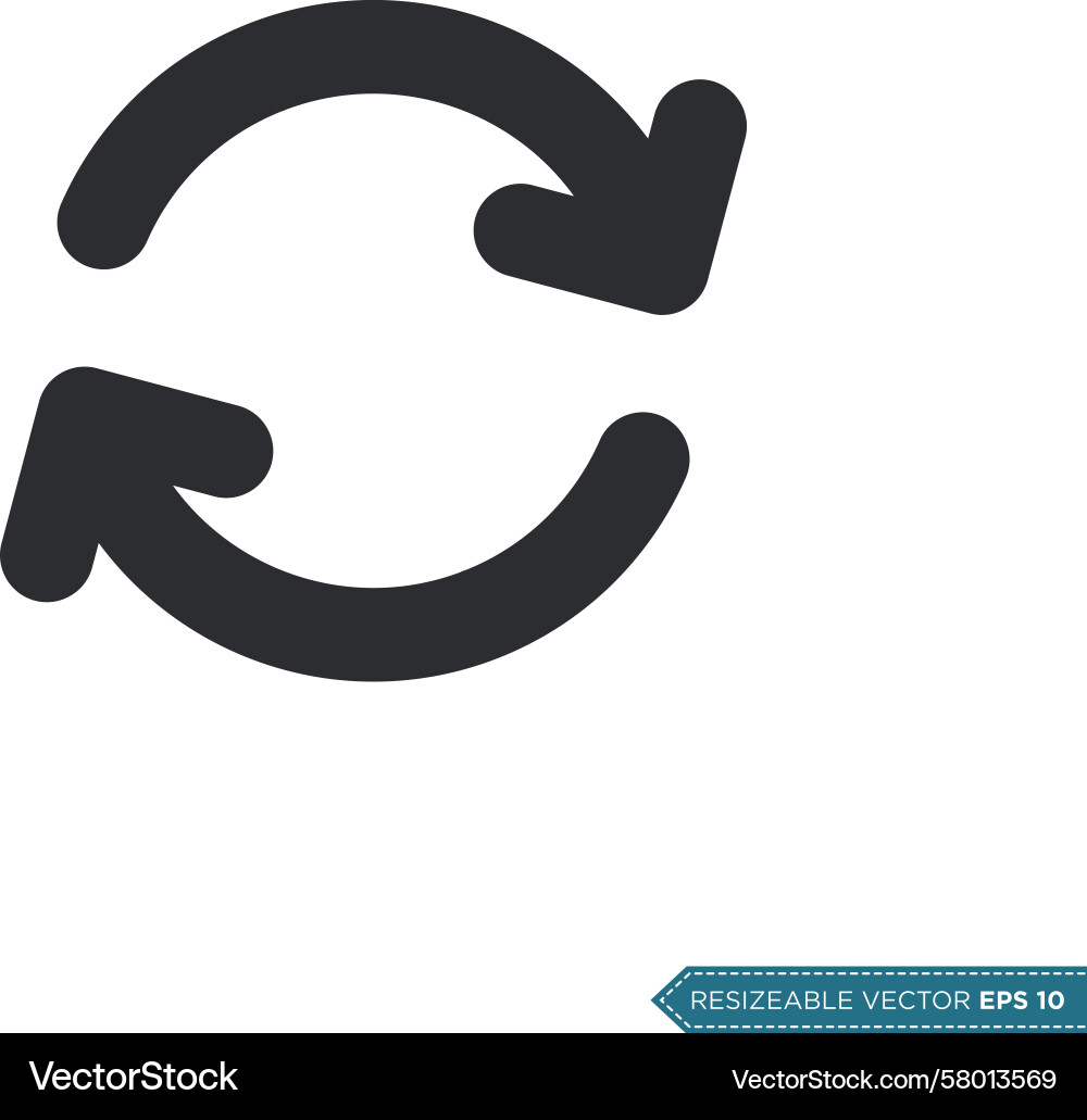 Circle Arrow Icon - Rotation Template Vector Image