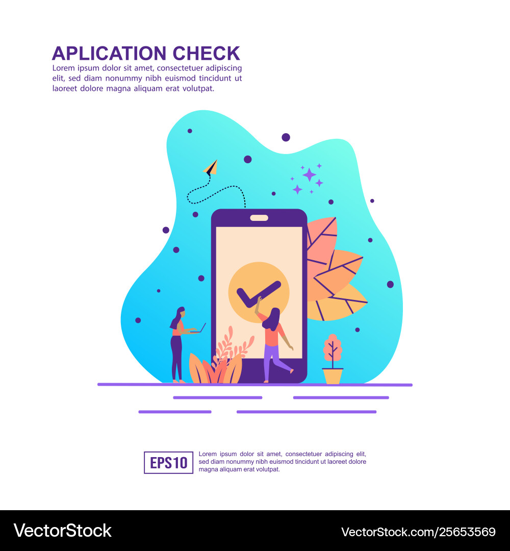 Concept application check modern conceptual Vector Image