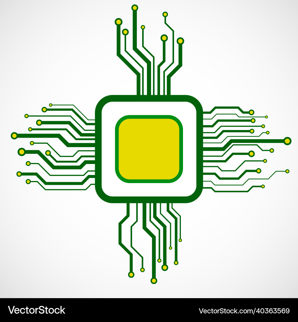 Cpu microprocessor microchip technology symbol vector image