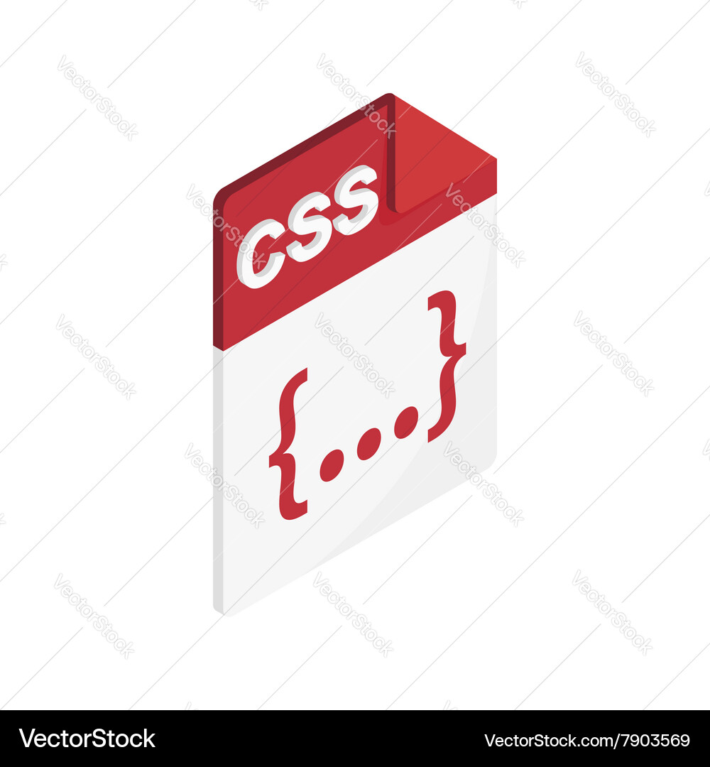 Css file extension icon isometric 3d style vector image