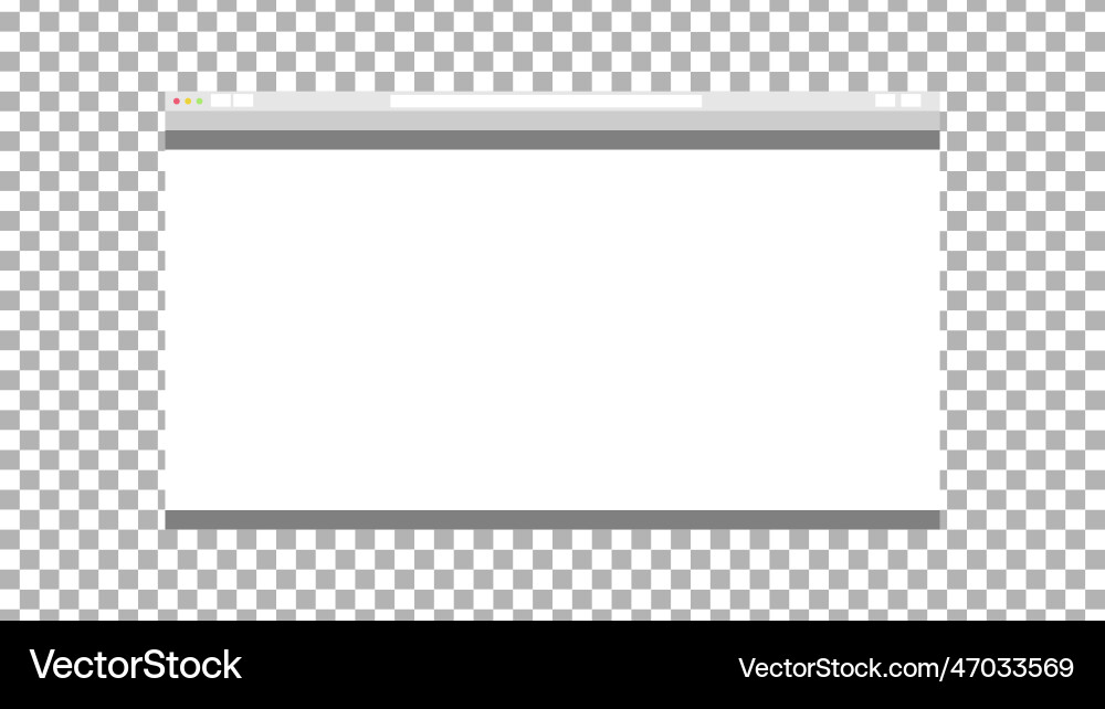 Empty browser window on transparent background Empty browser window on transparent background vector image