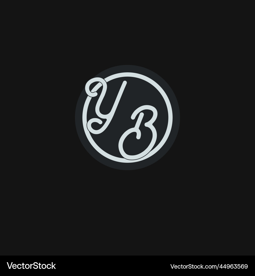 Initials yb logo monogram with simple circle line Vector Image