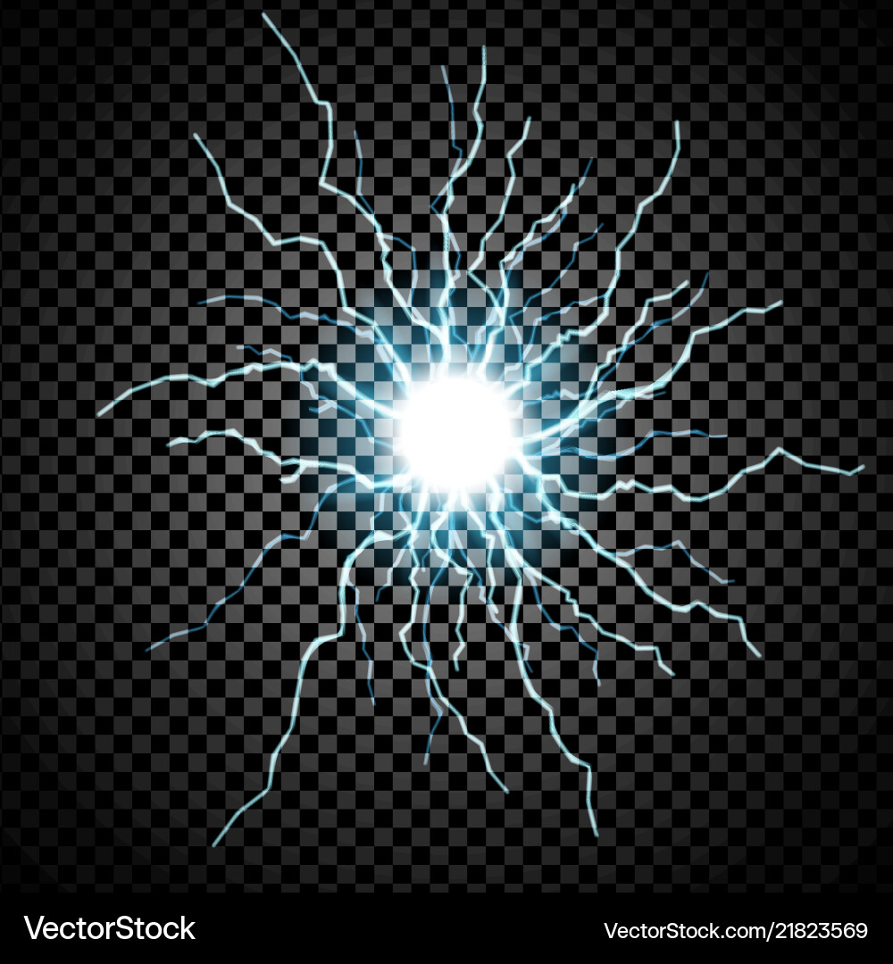 Lightning flash on transparent background Lightning flash on transparent background vector image