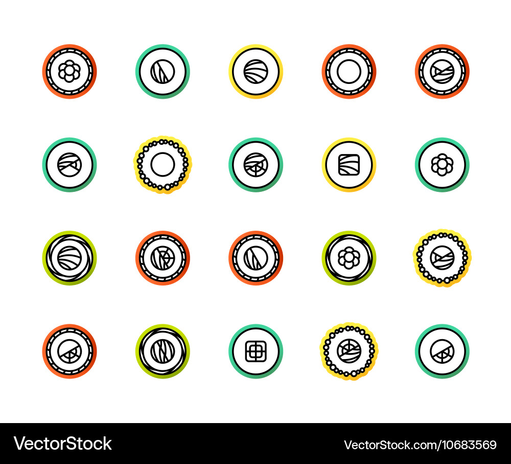 Outline Icons dünn flaches Design moderner Linienhub Vektorbild