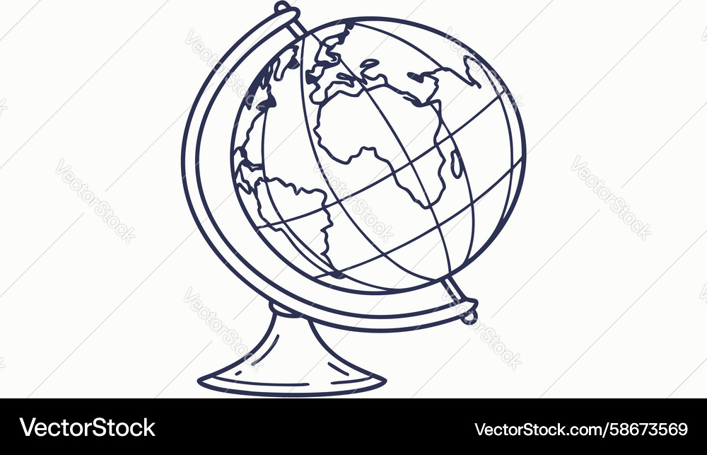 Outline wireframe globe symbolizing abstract Vector Image