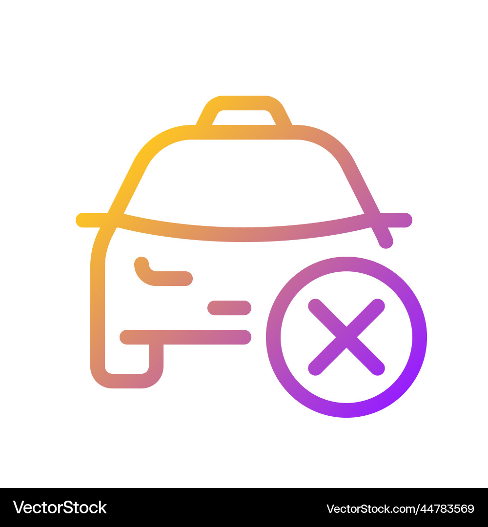 Rejected taxi order pixel perfect gradient linear Rejected taxi order pixel perfect gradient linear vector image