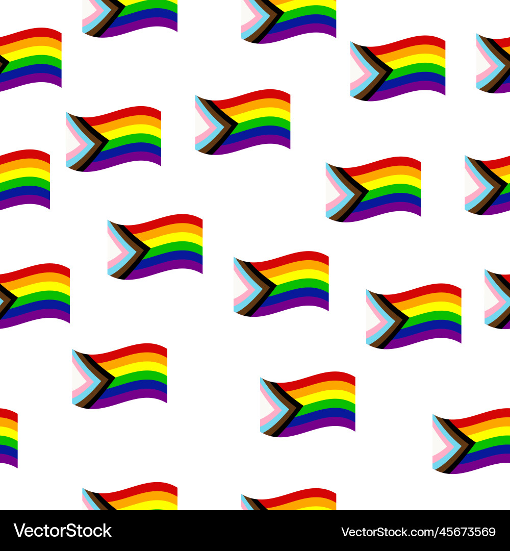 Seamless pattern with new lgbt flag hearts text Seamless pattern with new lgbt flag hearts text vector image