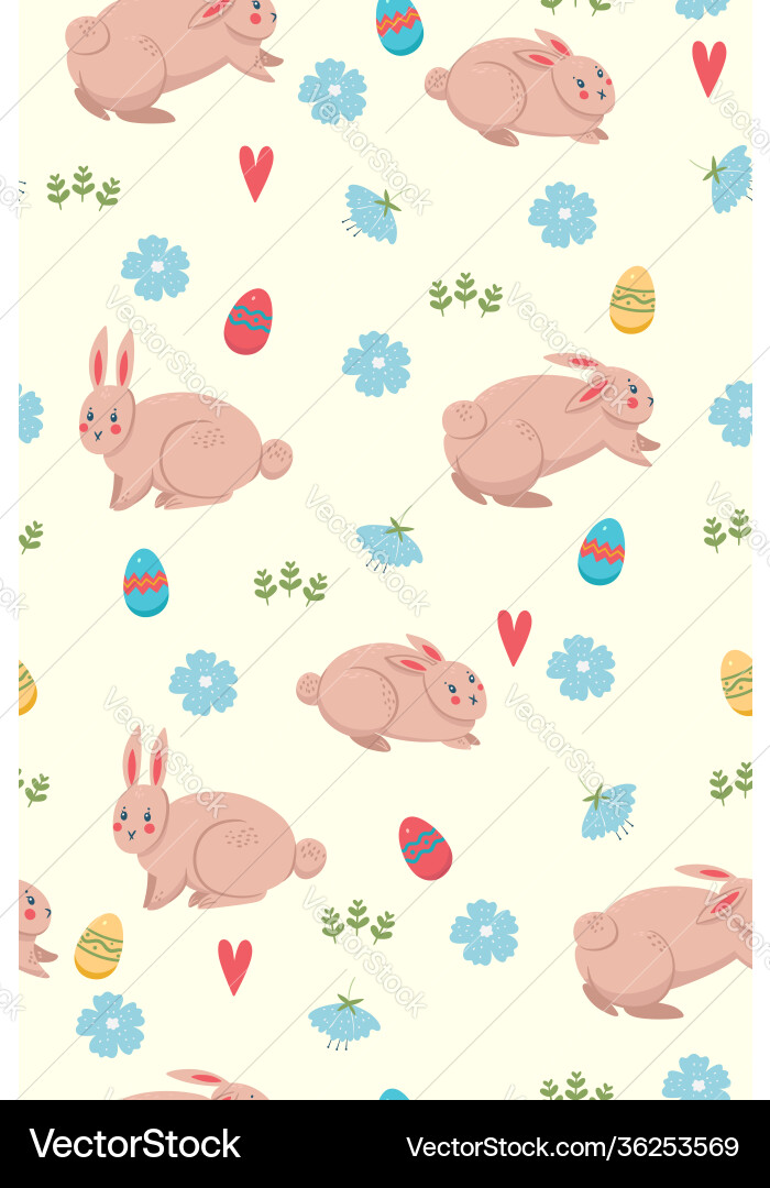 Spring seamless pattern with bunnies graphics Spring seamless pattern with bunnies graphics vector image