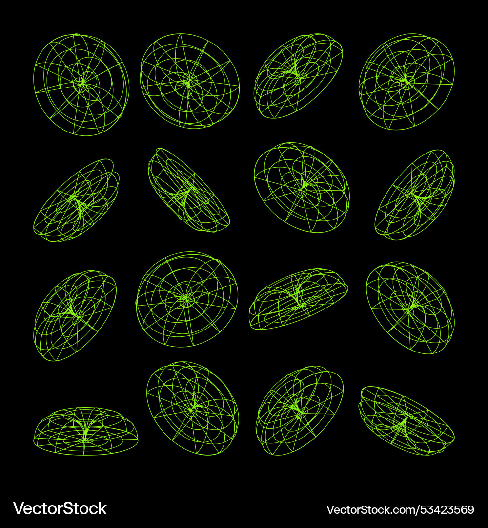 Wireframe lined shapes perspective mesh 3d grid Wireframe lined shapes perspective mesh 3d grid vector image