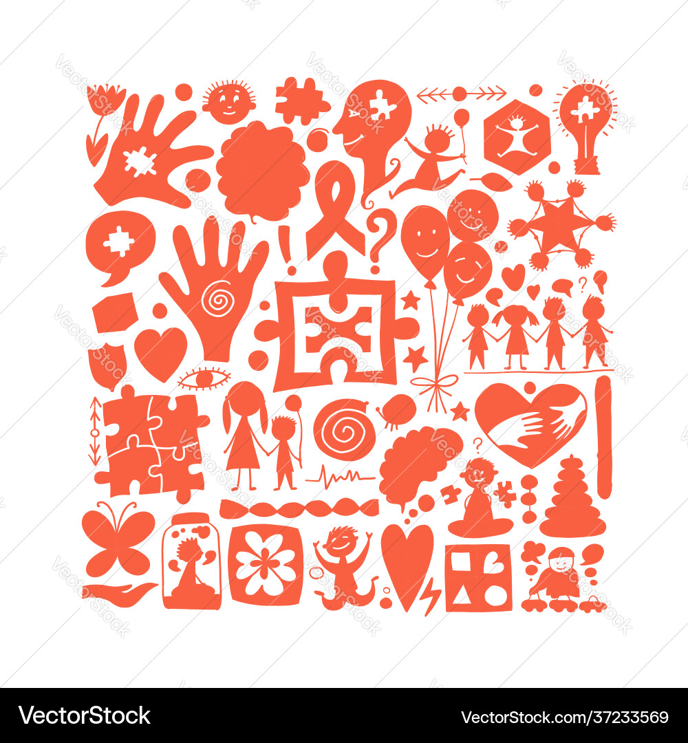 World autism awareness day colorful puzzle design World autism awareness day colorful puzzle design vector image