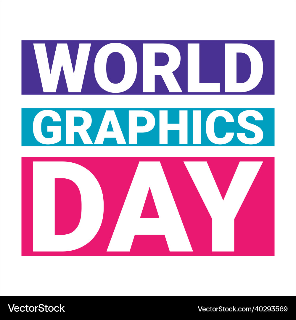 World graphics day text effect with multi-colour Vector Image