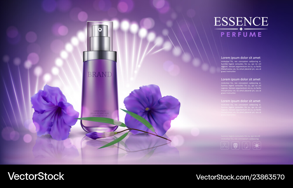 06cosmetic purple flower vector image