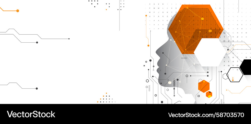 Abstract artificial intelligence circuit Vector Image
