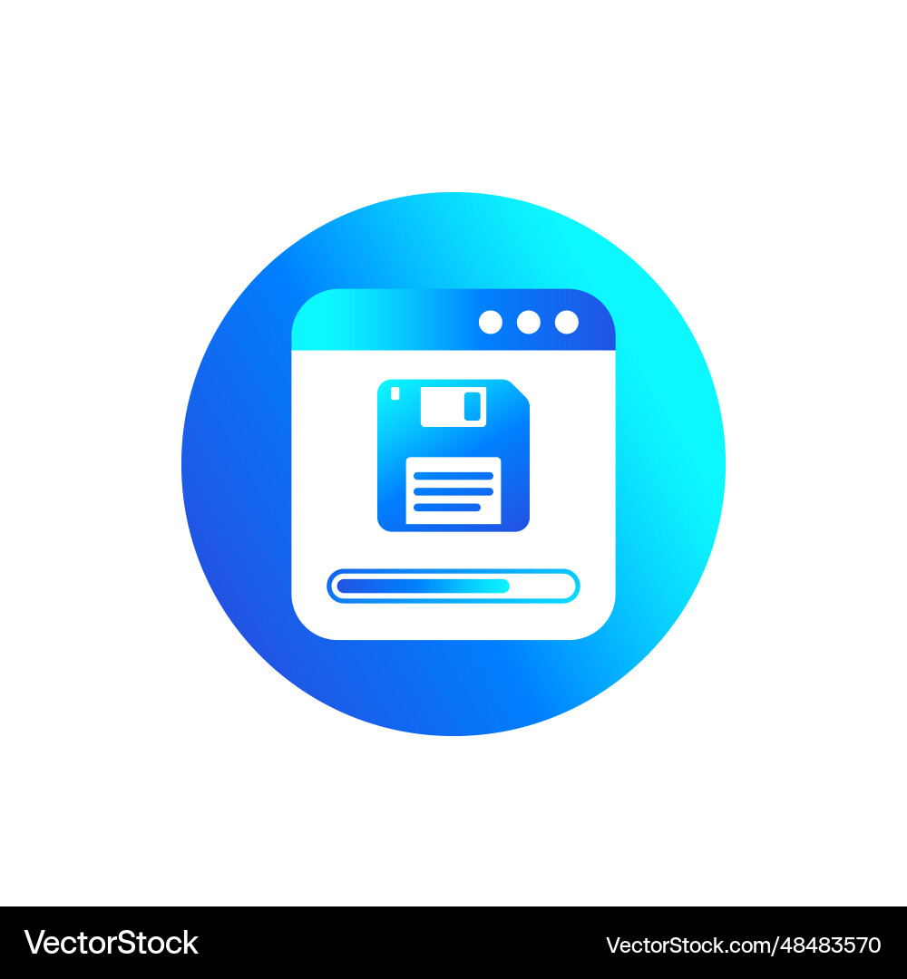 Backup oder Kopieren von Dateien Icon mit einer Diskette vektorbild