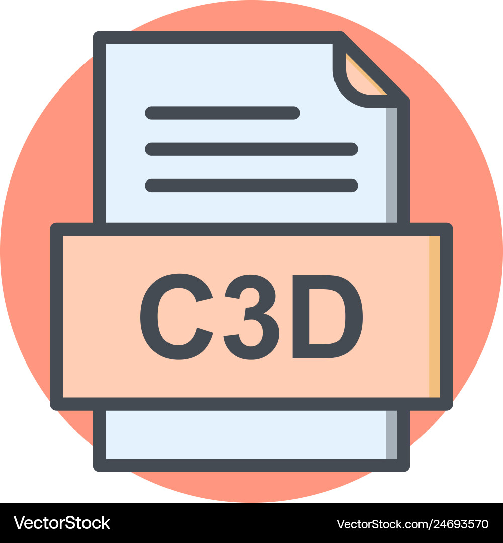 C3d file document icon vector image