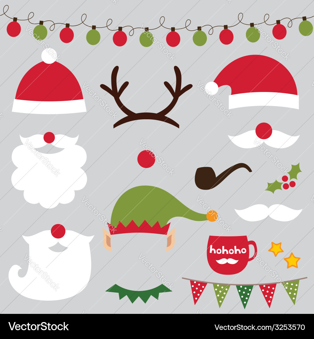 Christmas Party Props & Decorations vector image