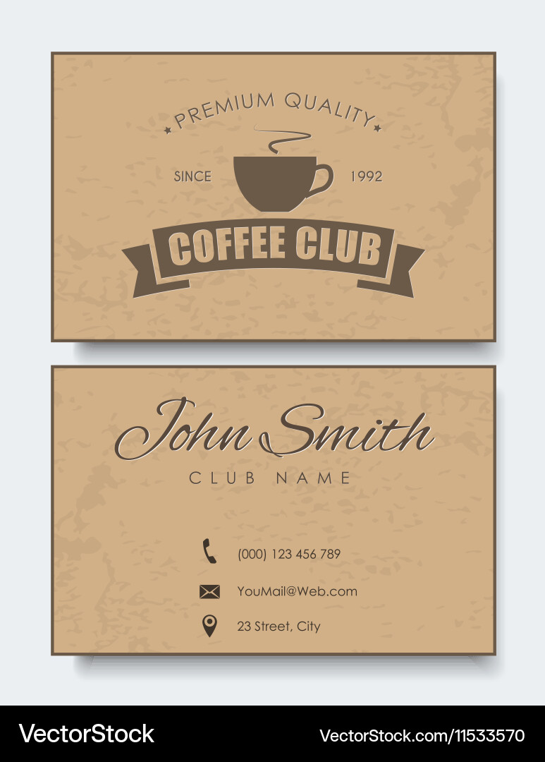 Coffee card template in retro style with texture vector image