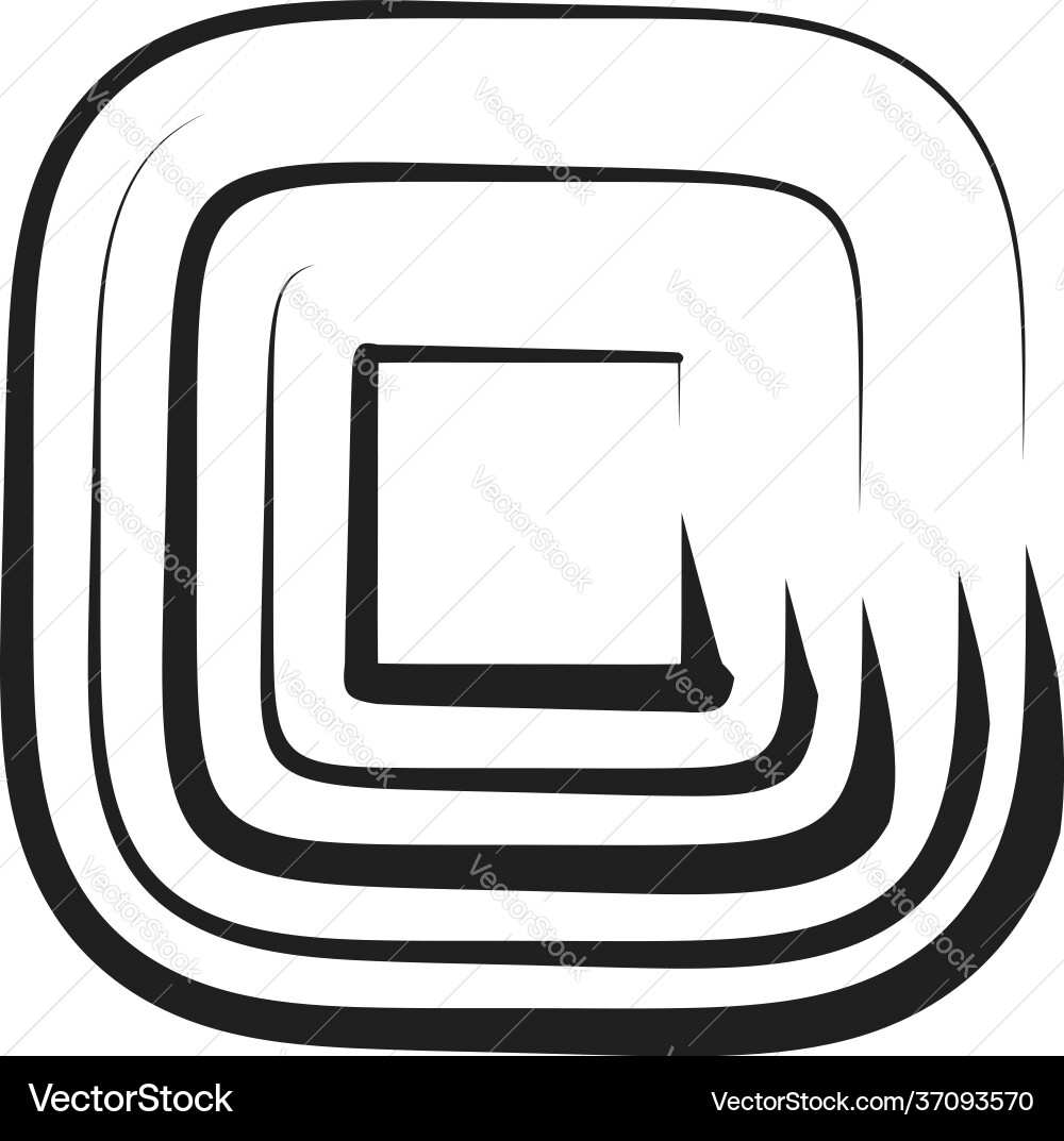 Concentric square element with drawn lines Concentric square element with drawn lines vector image