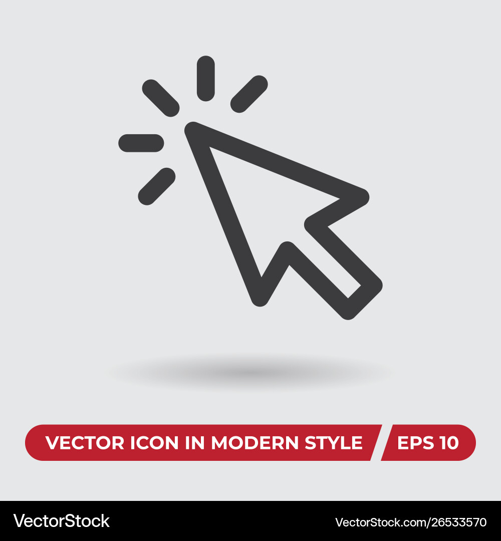 Cursor icon in modern style for web site Cursor icon in modern style for web site vector image