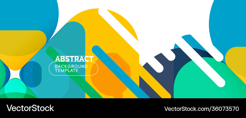 Flat geometric round shapes and dynamic lines Vector Image